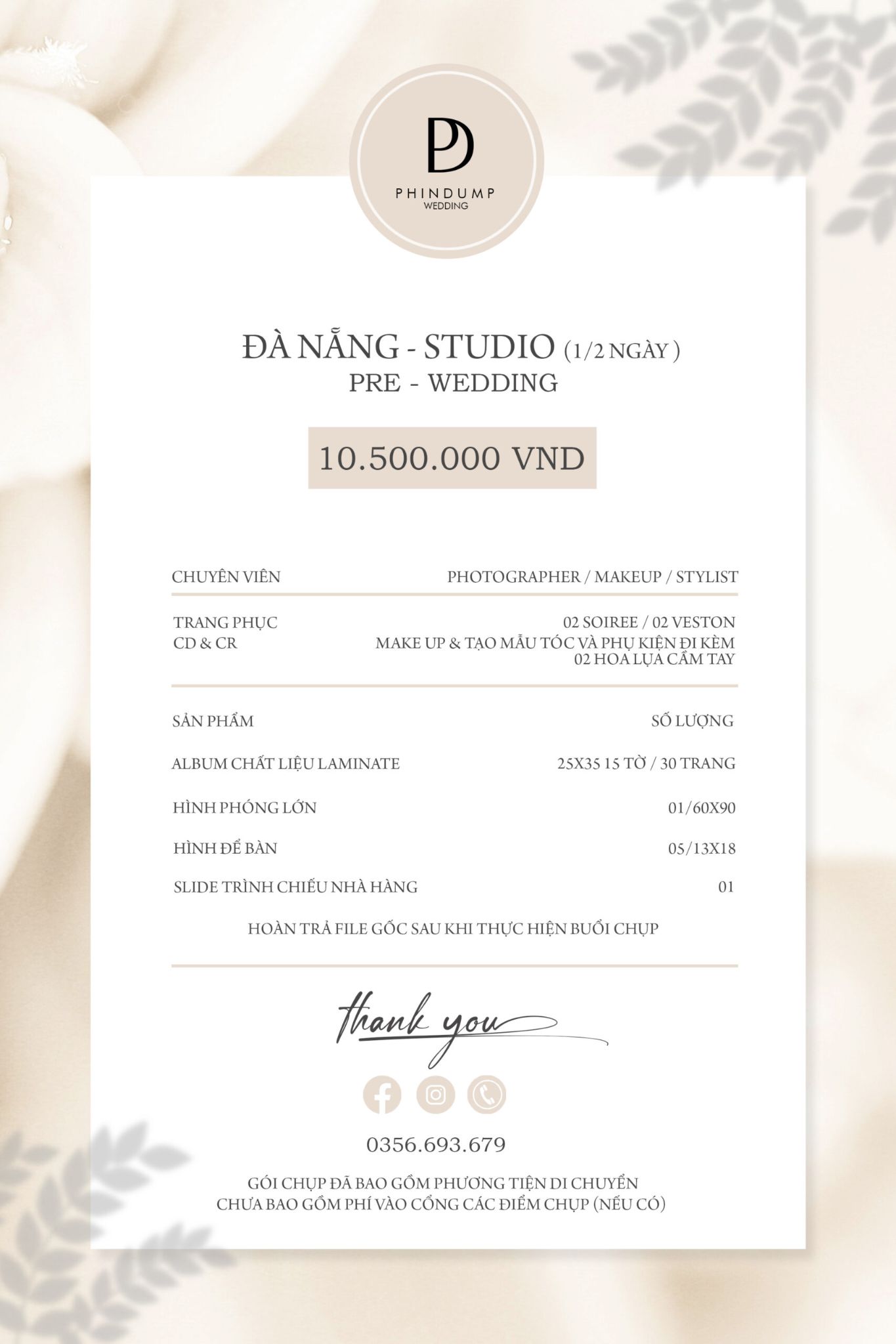 Studio/Phim trường + Ngoại cảnh nội thành Đà Nẵng 10.500.000 (½ ngày)