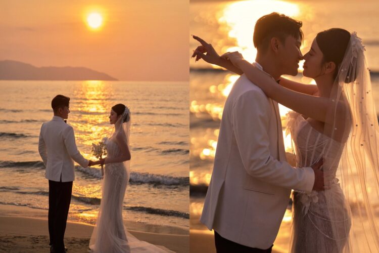 PhinDump Wedding và concept biển bình minh: Chạm đến vẻ đẹp tinh khôi & cảm xúc