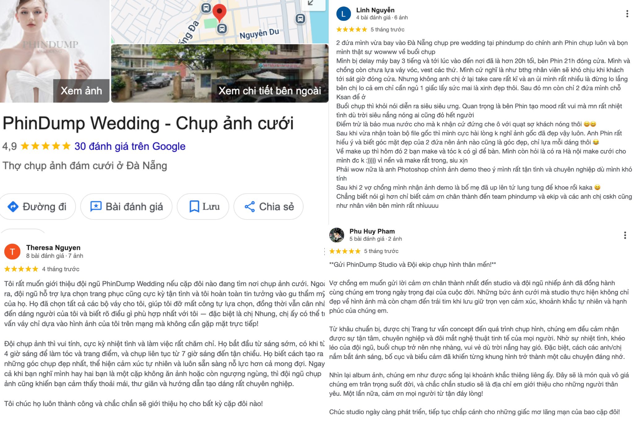 Nằm top cao tìm kiếm và đánh giá tốt trên Google