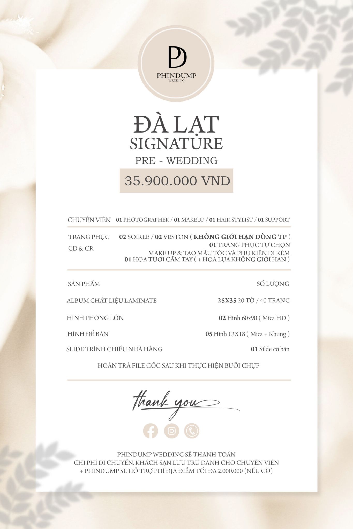 Gói Signature 35.900.000 VND