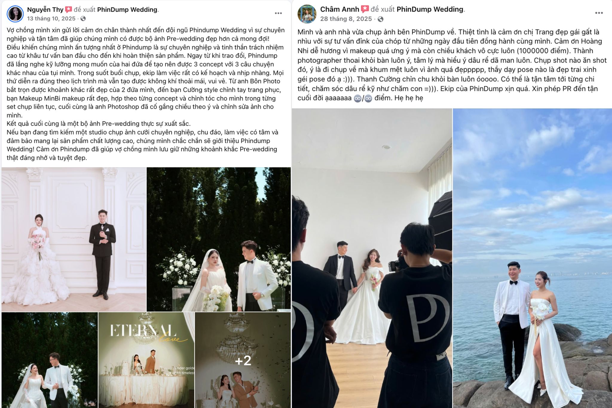 Feedback thực tế từ khách hàng đã chụp tại PhinDump Wedding