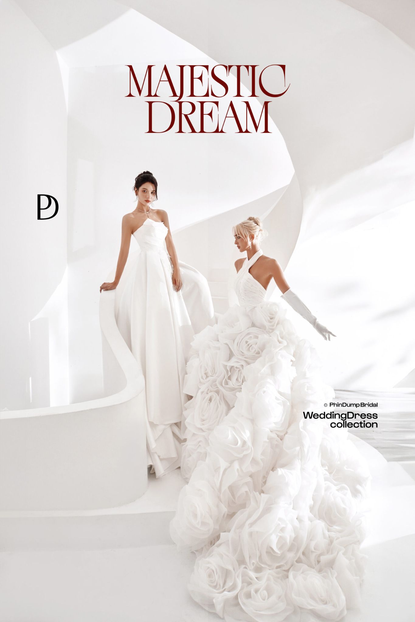 Váy cưới ren hoa 3D/xuyên thấu