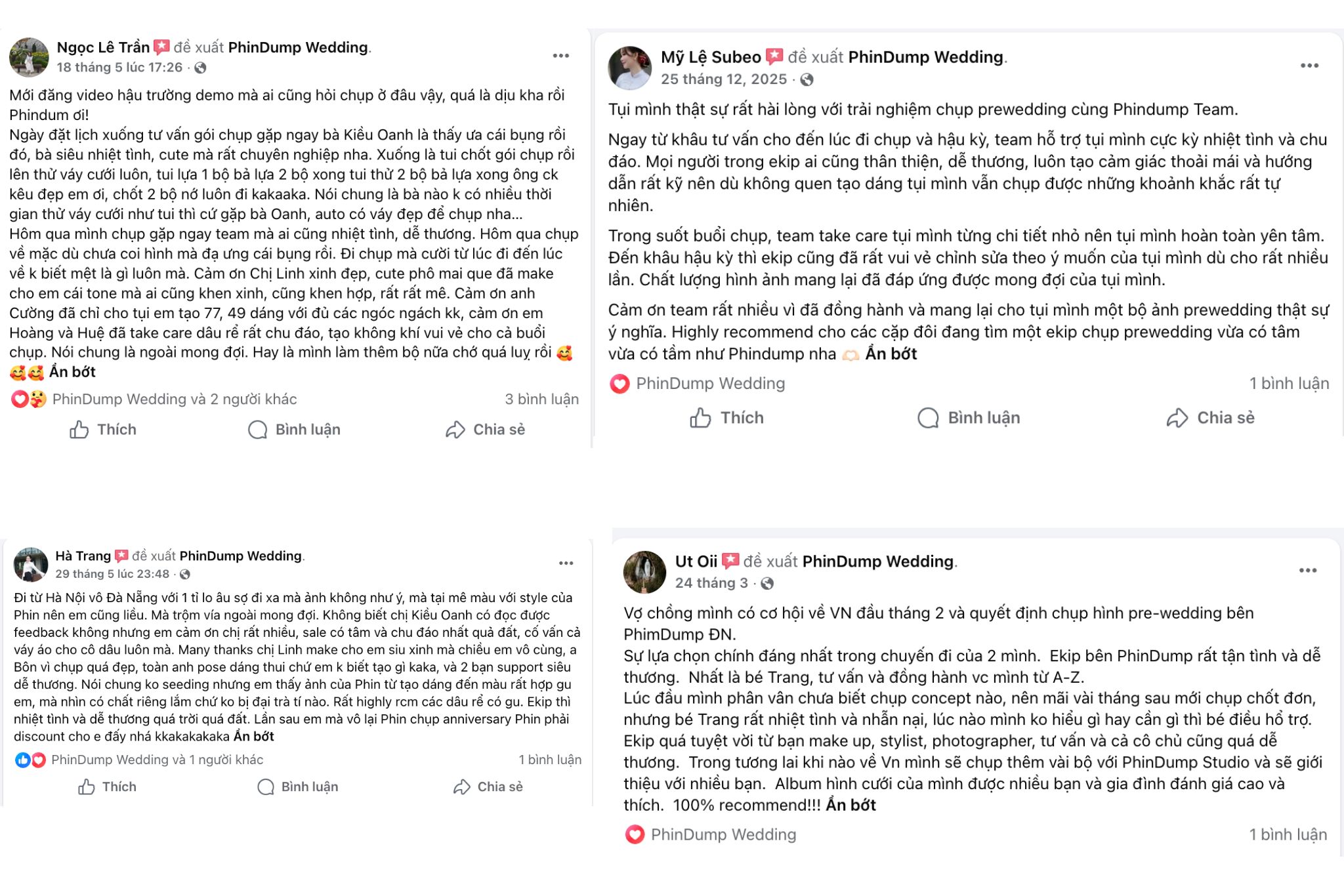 Đánh giá feedback thực tế từ khách hàng cũ